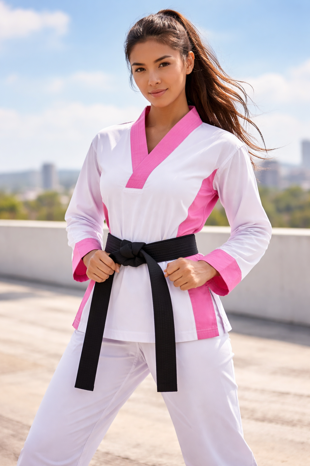 Flowkai Women’s Training Uniform - White & Pink