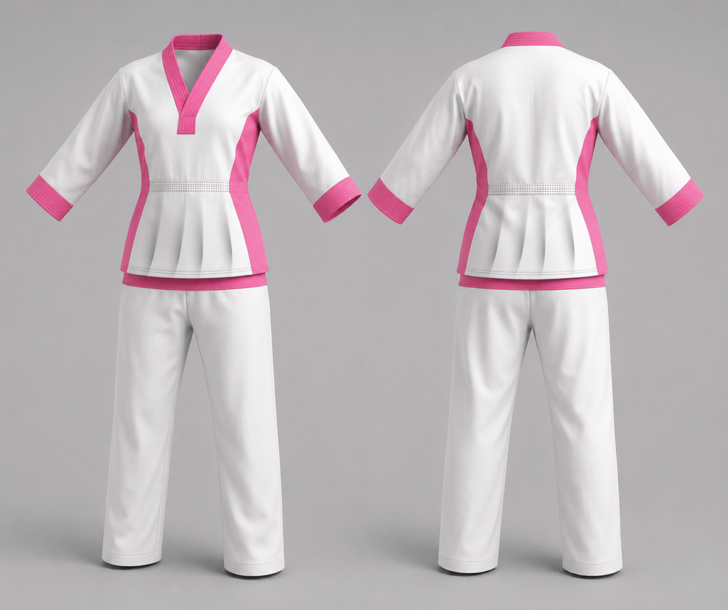Flowkai Women’s Training Uniform - White & Pink