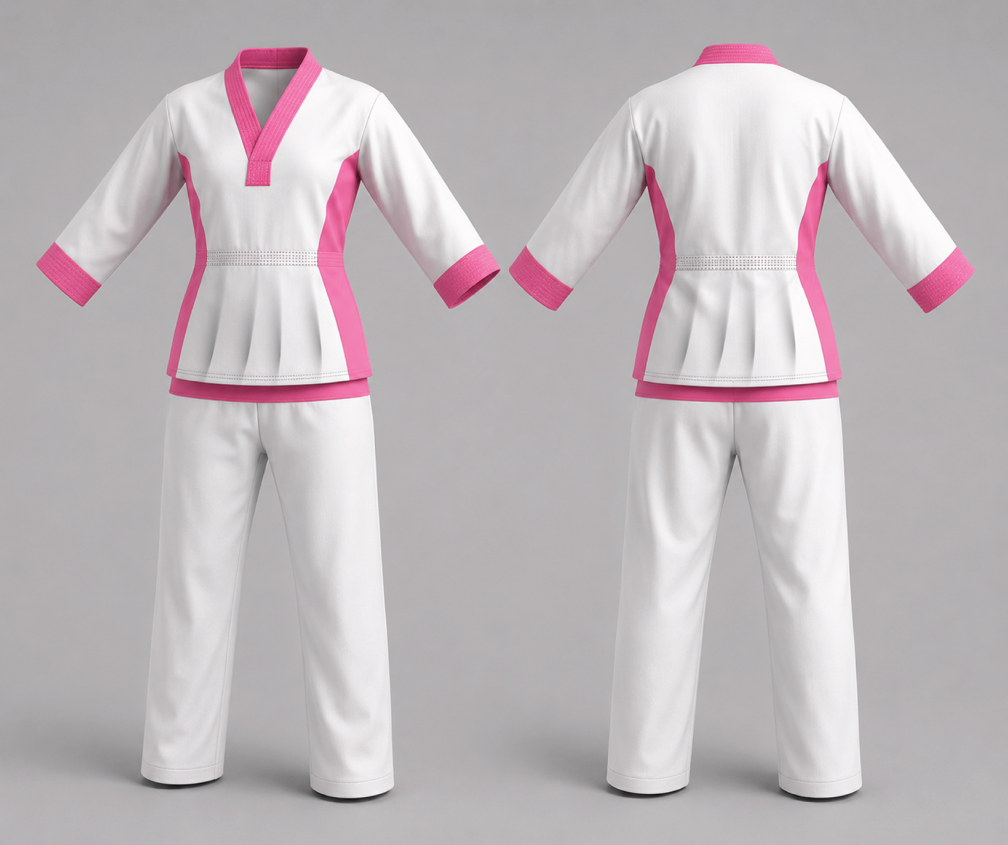 Flowkai Women’s Training Uniform - White & Pink